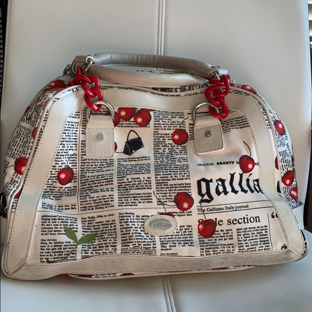 Galliano cherry newspaper purse